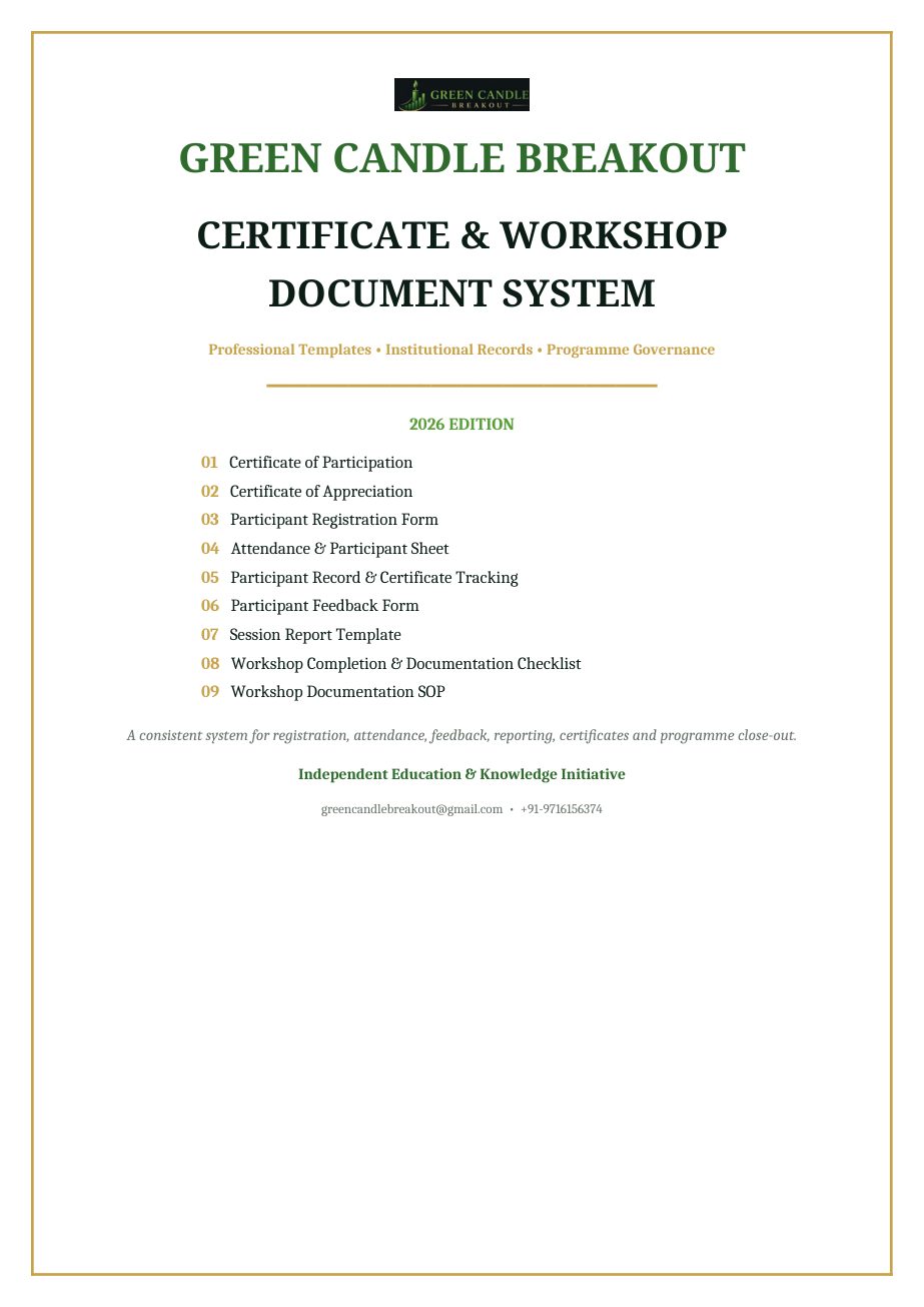 Preview of Certificate & Workshop Document System
