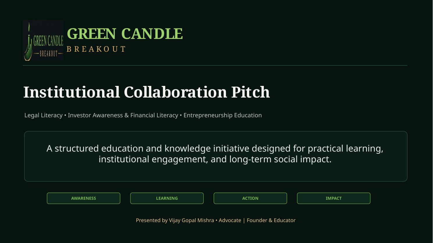 Preview of Institutional Pitch Deck
